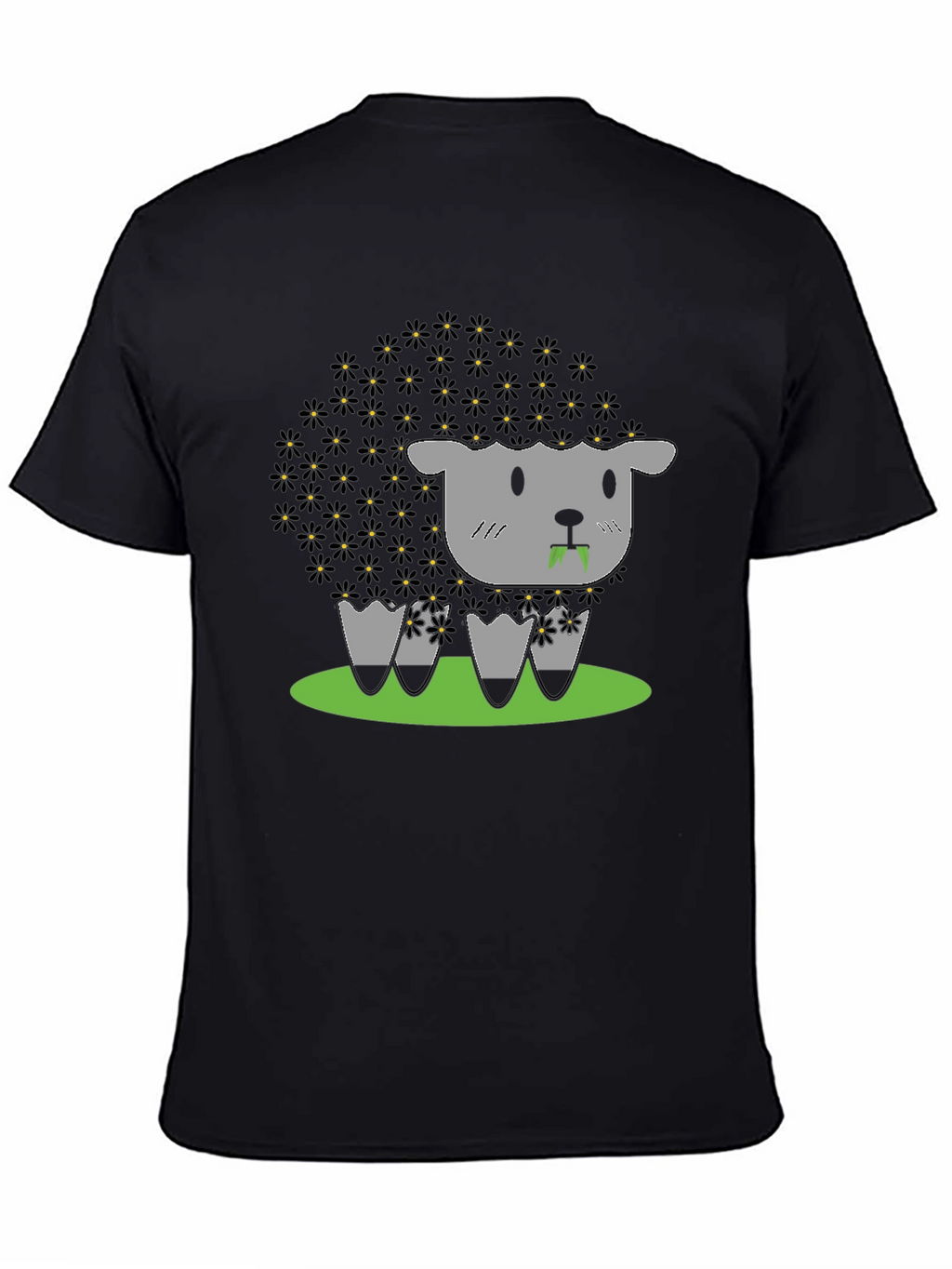 Black Sheep T-Shirt - Floral Wool Design