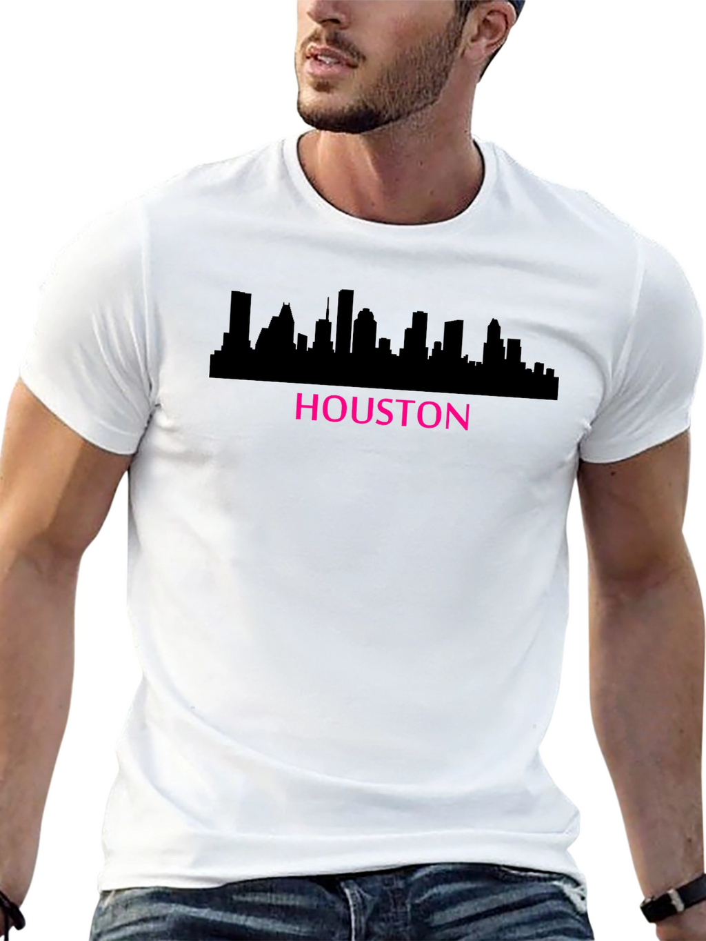 Houston Skyline Black T-Shirt