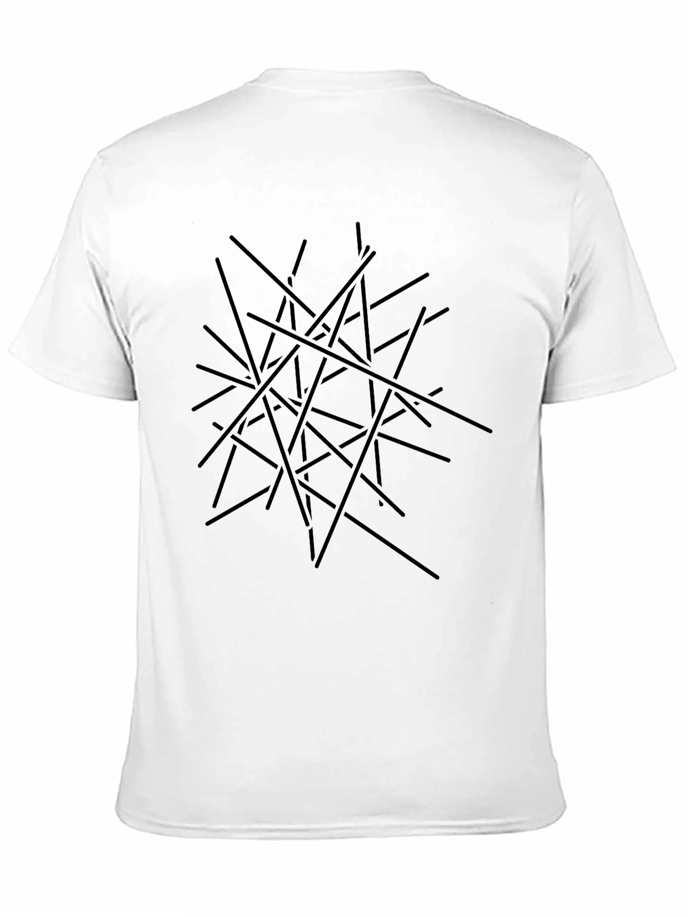 Abstract Line Art Black T-Shirt