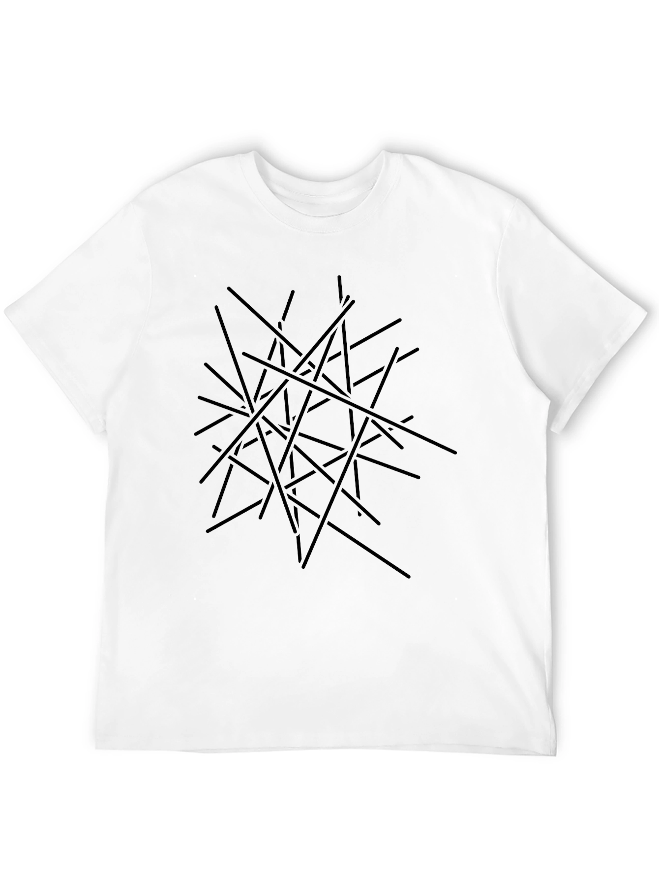 Abstract Line Art Black T-Shirt
