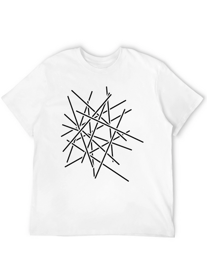 Abstract Line Art Black T-Shirt