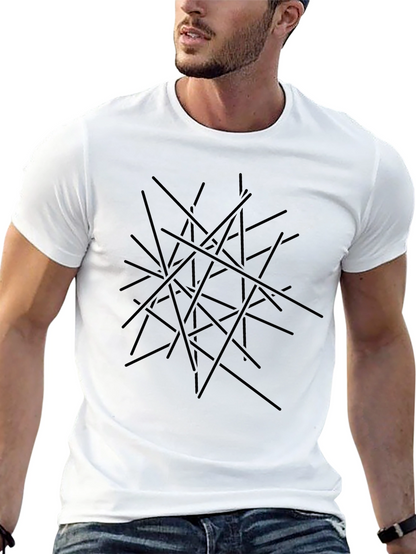 Abstract Line Art Black T-Shirt