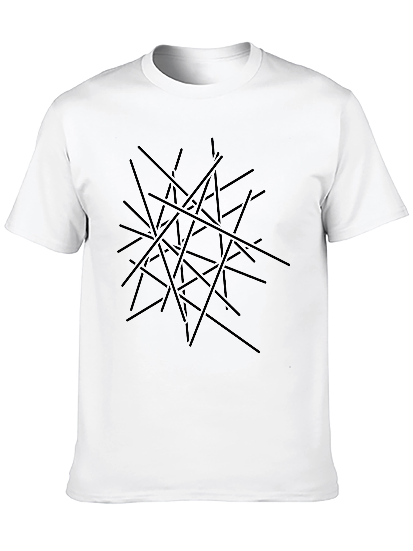 Abstract Line Art Black T-Shirt