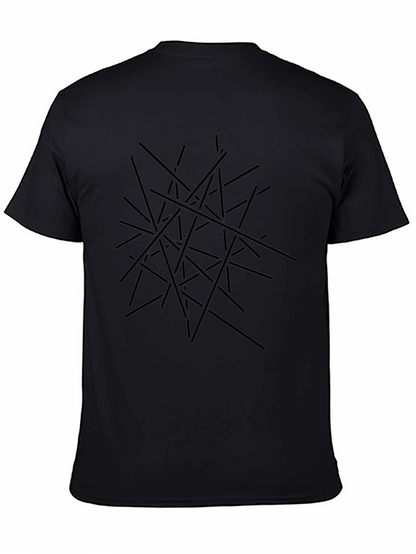 Abstract Line Art Black T-Shirt