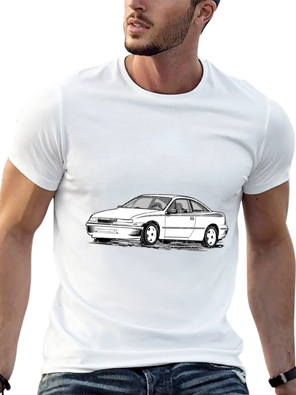 Cool Car Graphic Tee - Black Cotton T-Shirt