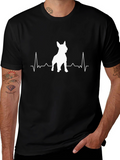 Dog Heartbeat Graphic Tee - Black Cotton