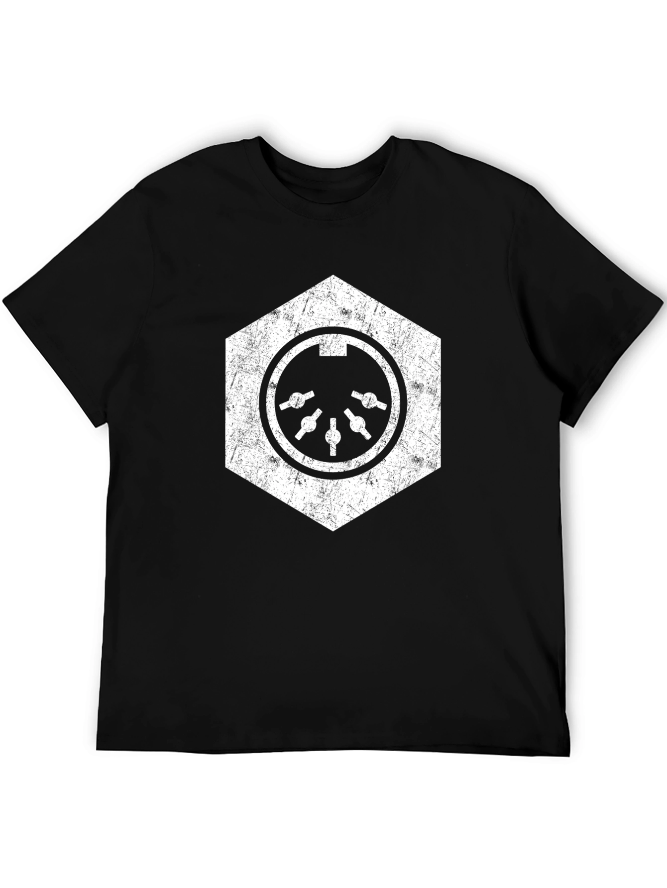 Hexagon MIDI Port Black T-Shirt