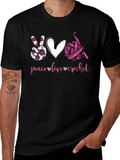 Peace Love Crochet T-Shirt - Hobbyist Gift