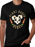 Plant Based Rebel T-Shirt Vegan Bunny Skull Tee