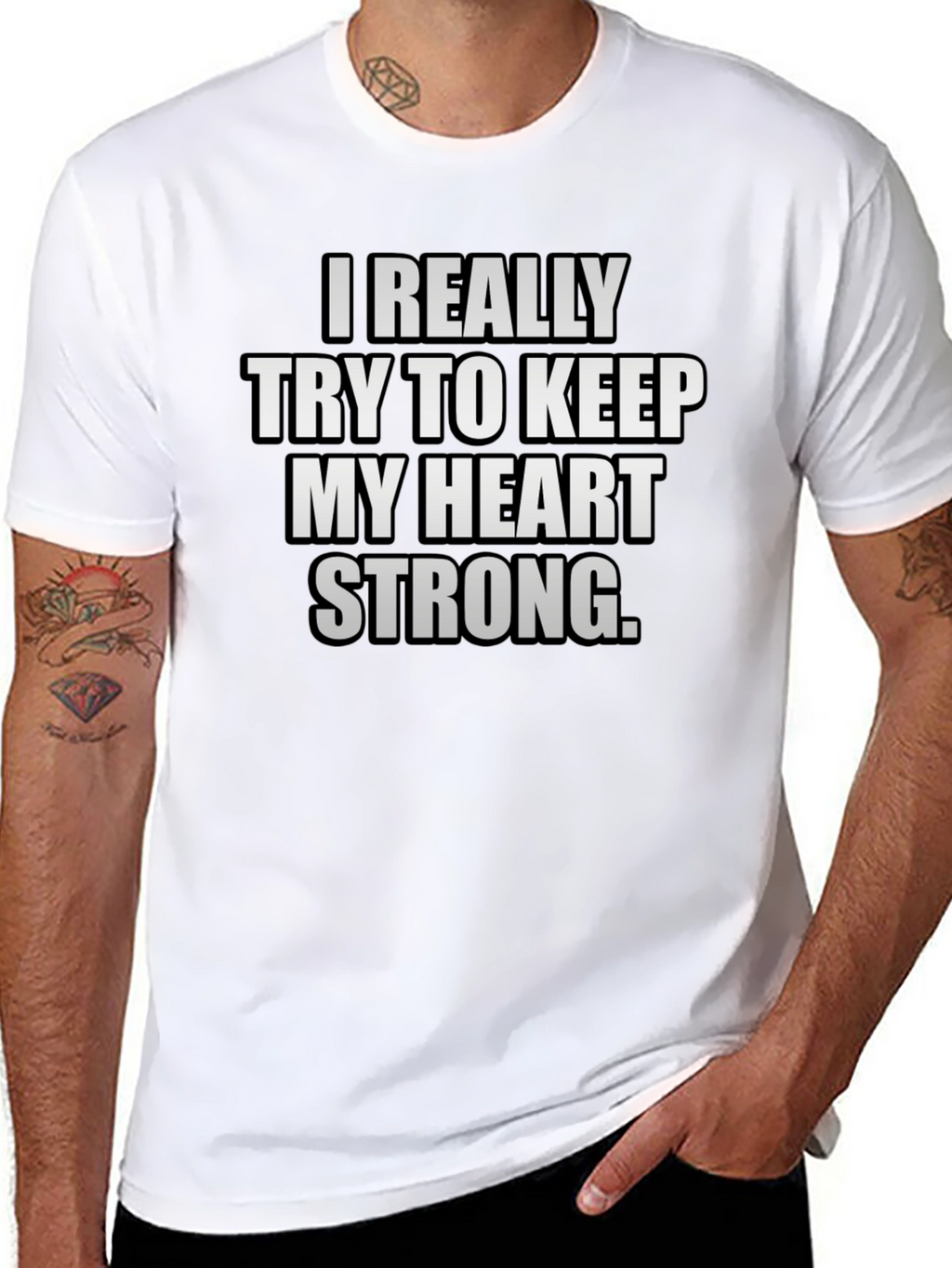 Heart Strong Graphic T-Shirt - Black