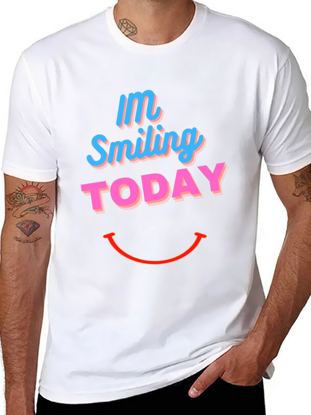 Smiling Today Graphic Print Black T-Shirt