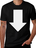 Arrow Down Graphic Tee - Casual Black T-Shirt