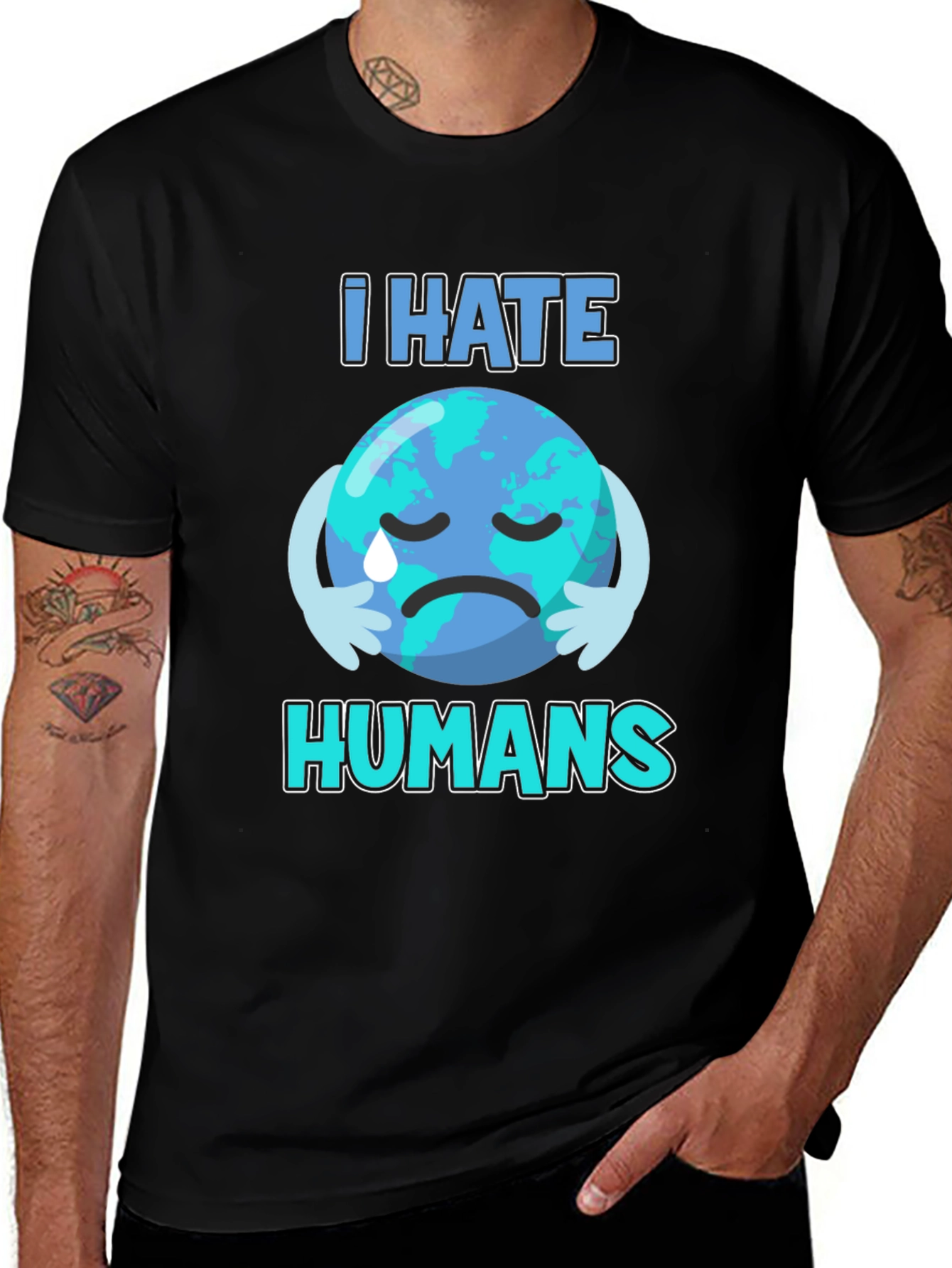 I Hate Humans Earth T-Shirt - Environmental Awareness