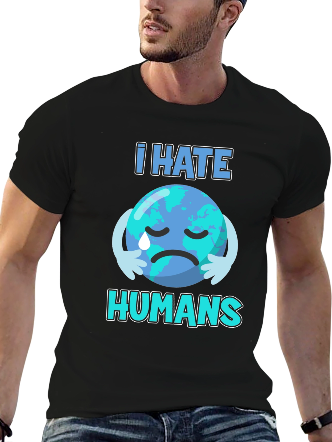 I Hate Humans Earth T-Shirt - Environmental Awareness