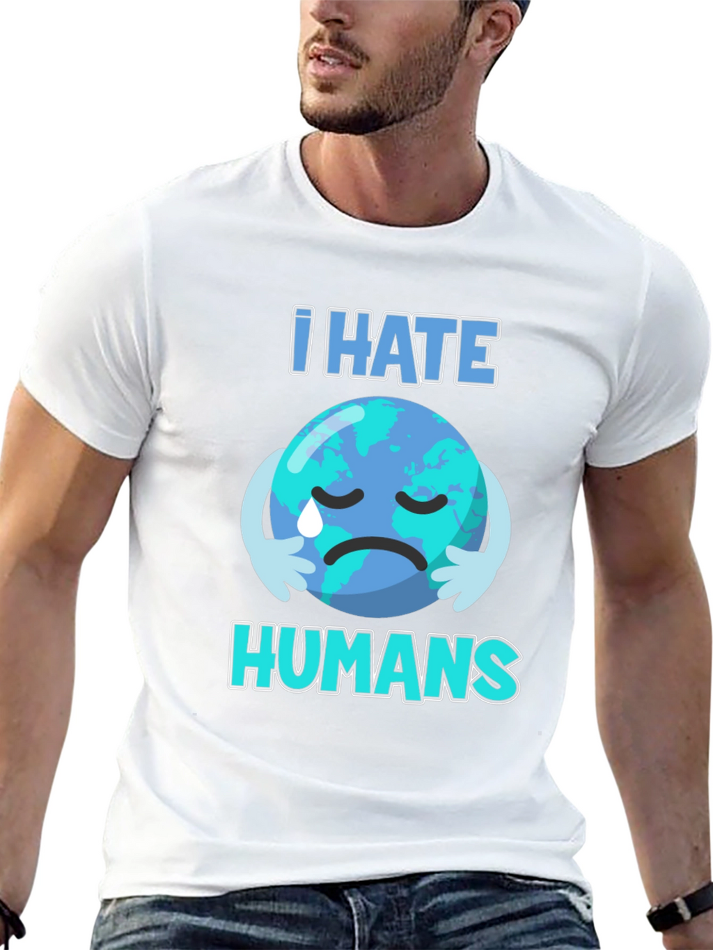 I Hate Humans Earth T-Shirt - Environmental Awareness