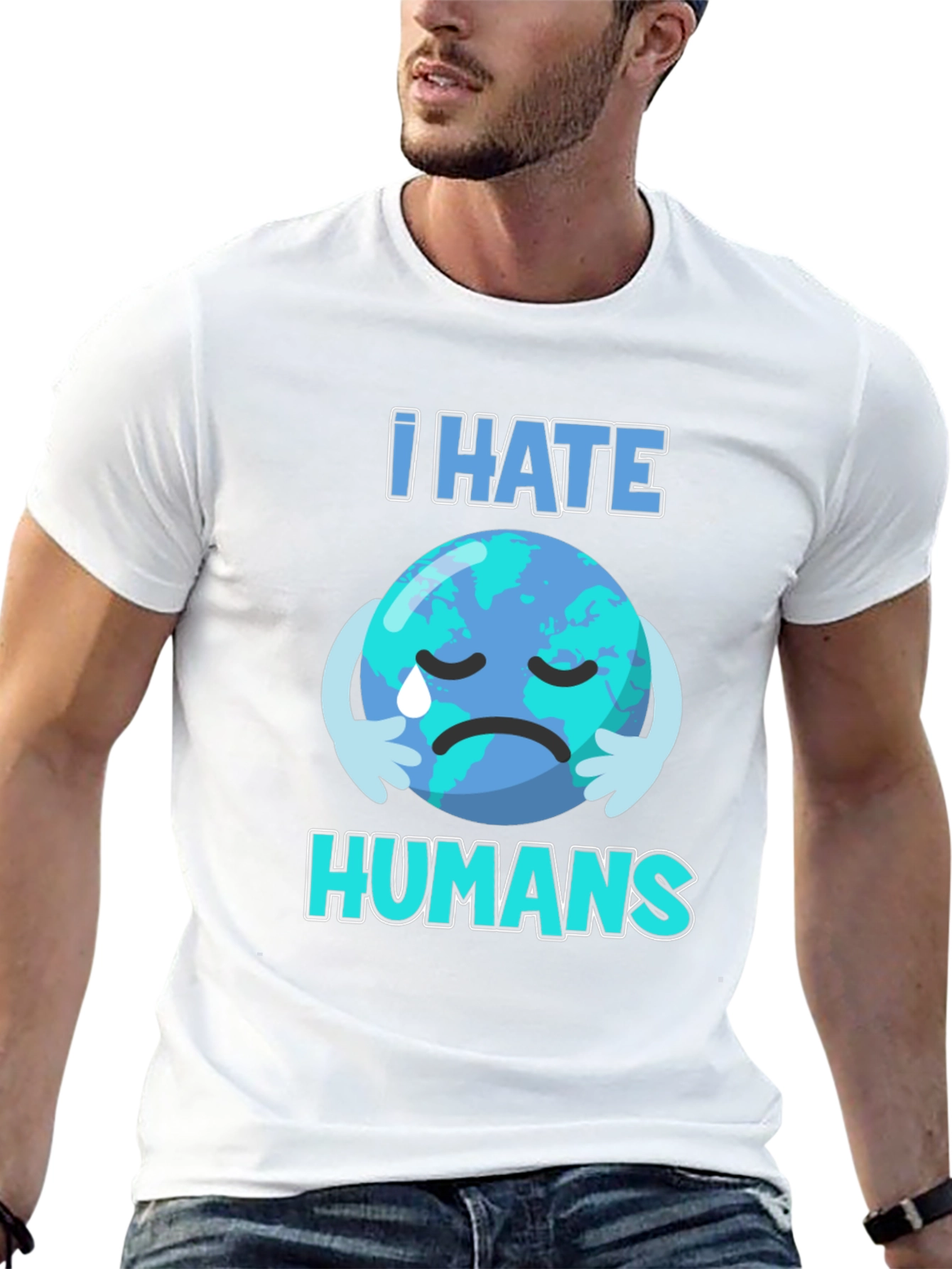 I Hate Humans Earth T-Shirt - Environmental Awareness