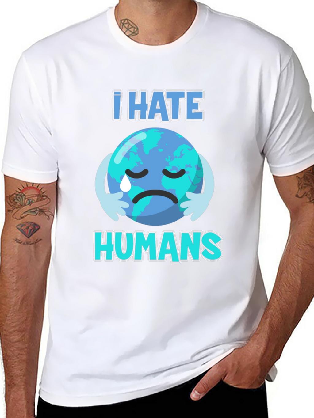 I Hate Humans Earth T-Shirt - Environmental Awareness