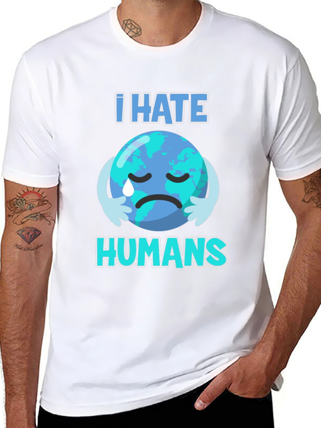 I Hate Humans Earth T-Shirt - Environmental Awareness