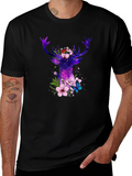 Galaxy Deer Floral T-Shirt
