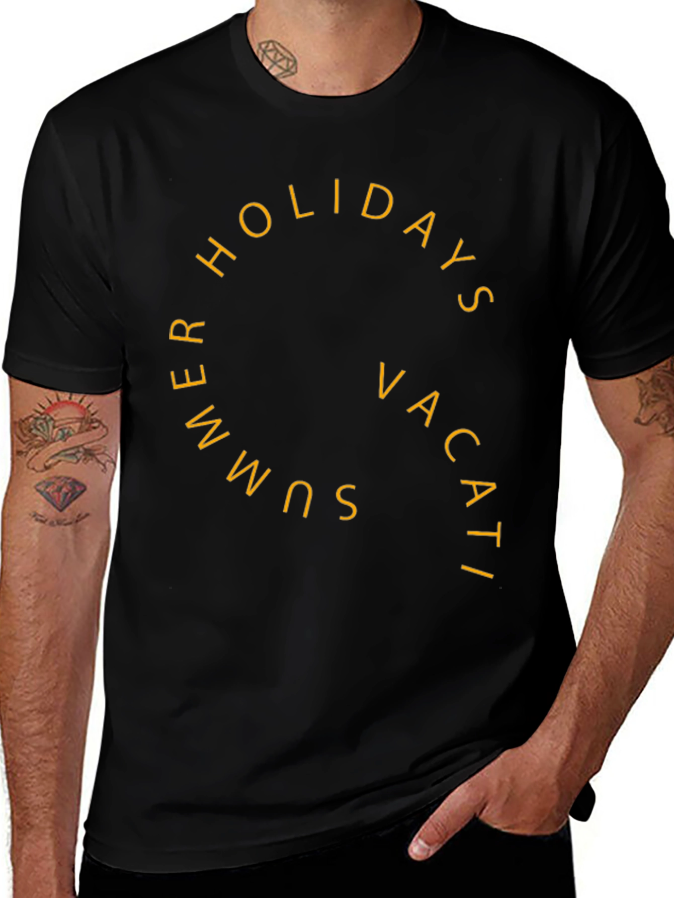 Summer Holiday Vacation T-Shirt - Black