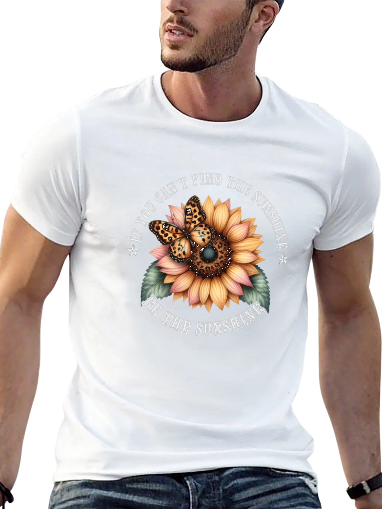 Sunflower Butterfly Graphic Tee - Be the Sunshine T-Shirt