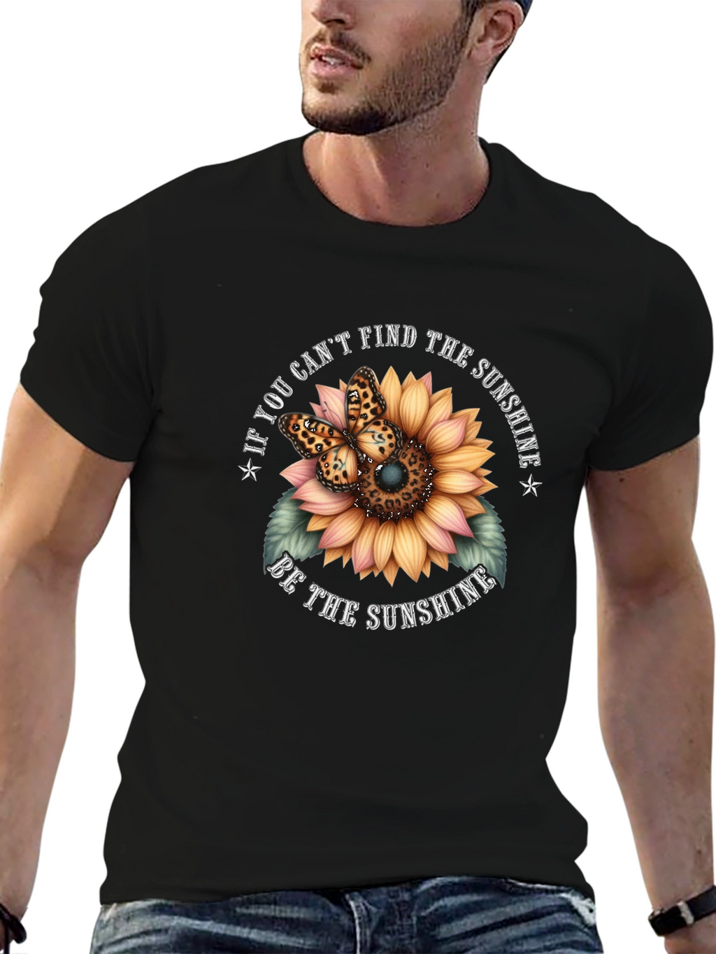 Sunflower Butterfly Graphic Tee - Be the Sunshine T-Shirt