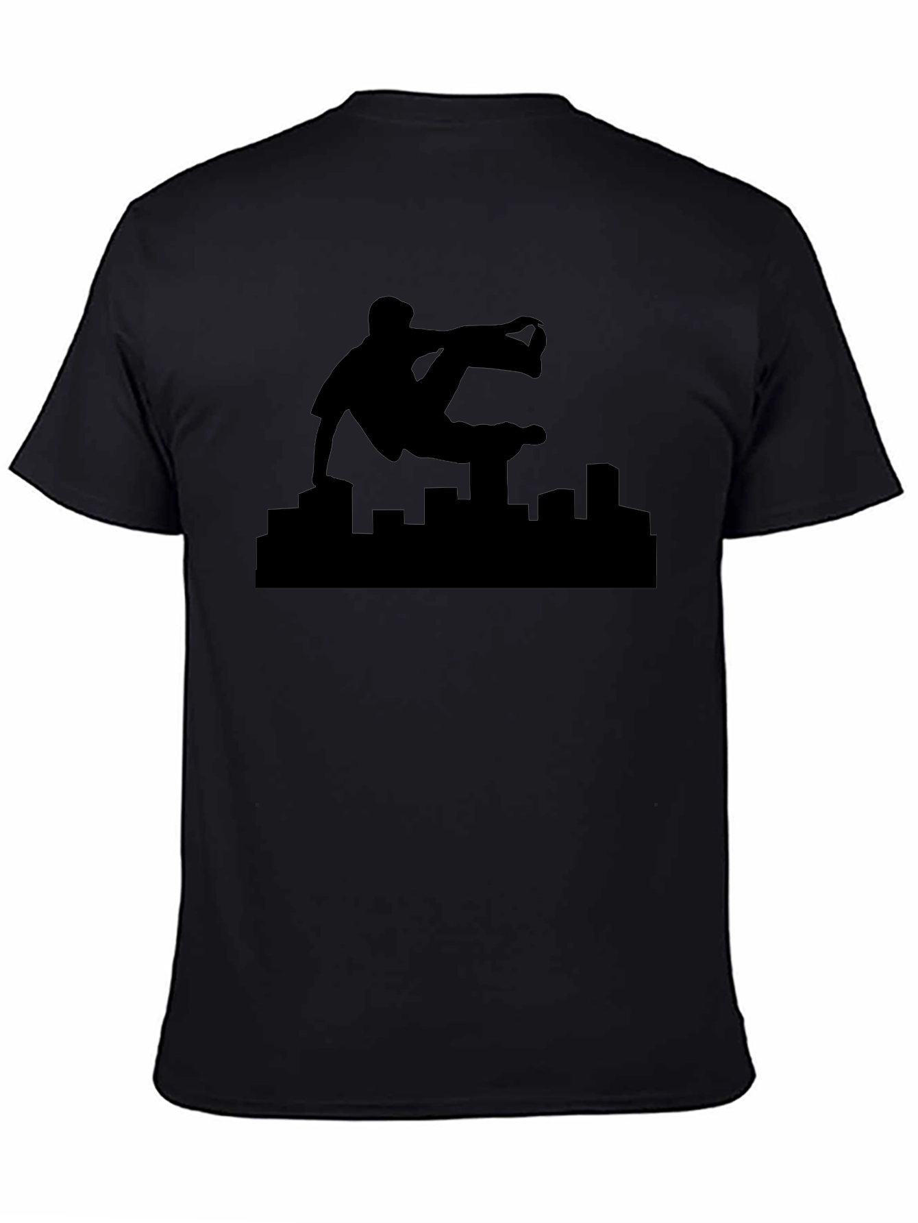 Parkour Silhouette Black Graphic Tee