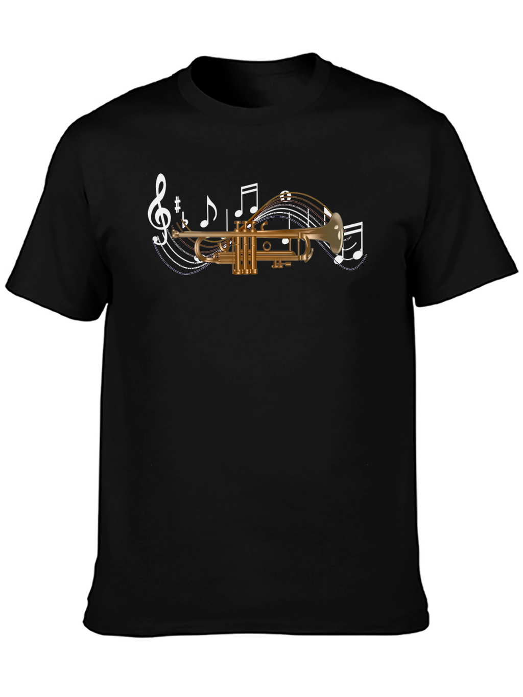 Trumpet Music Graphic T-Shirt - Black