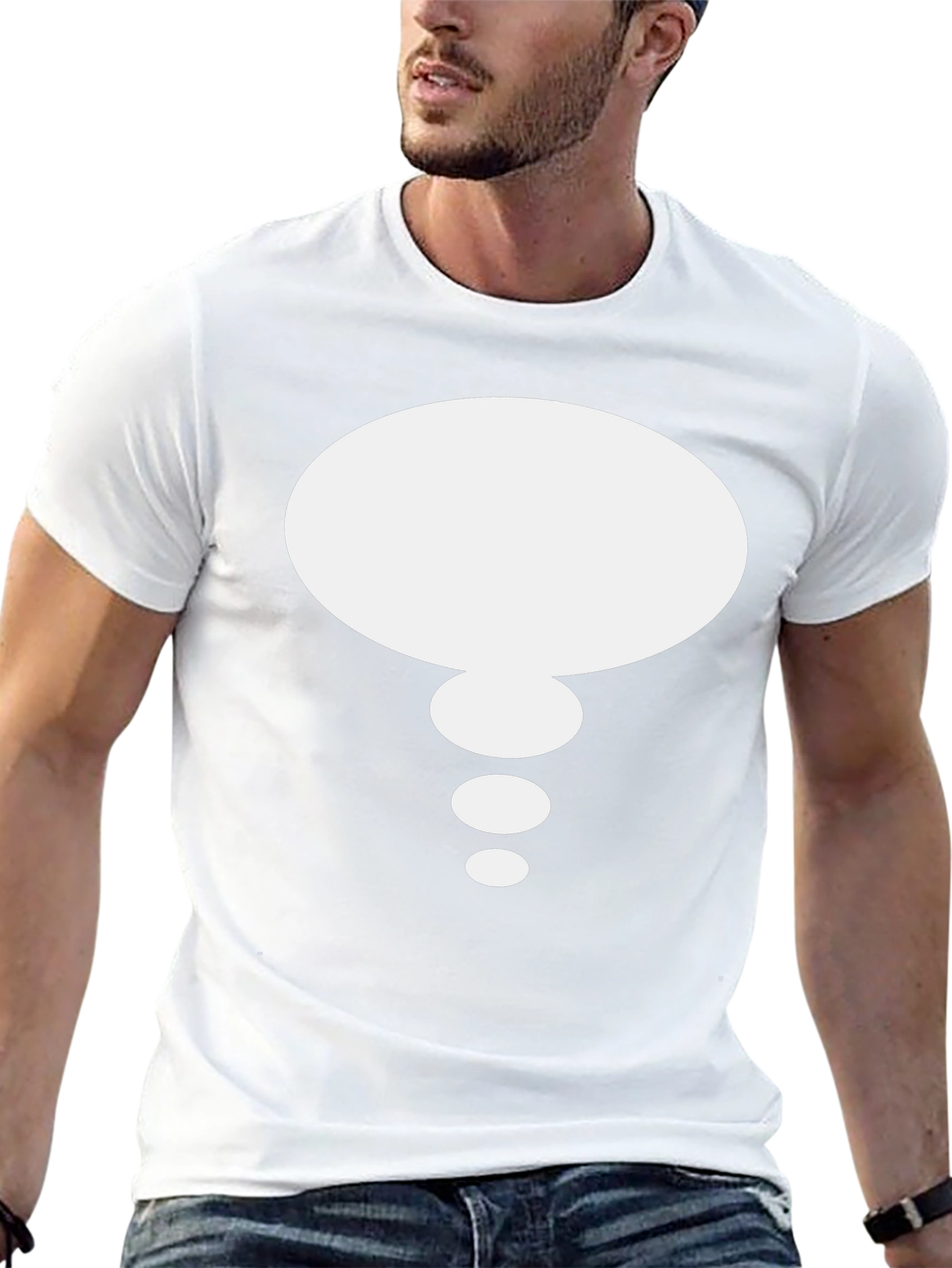 Thought Bubble Graphic Tee - Black Cotton Casual Shirt