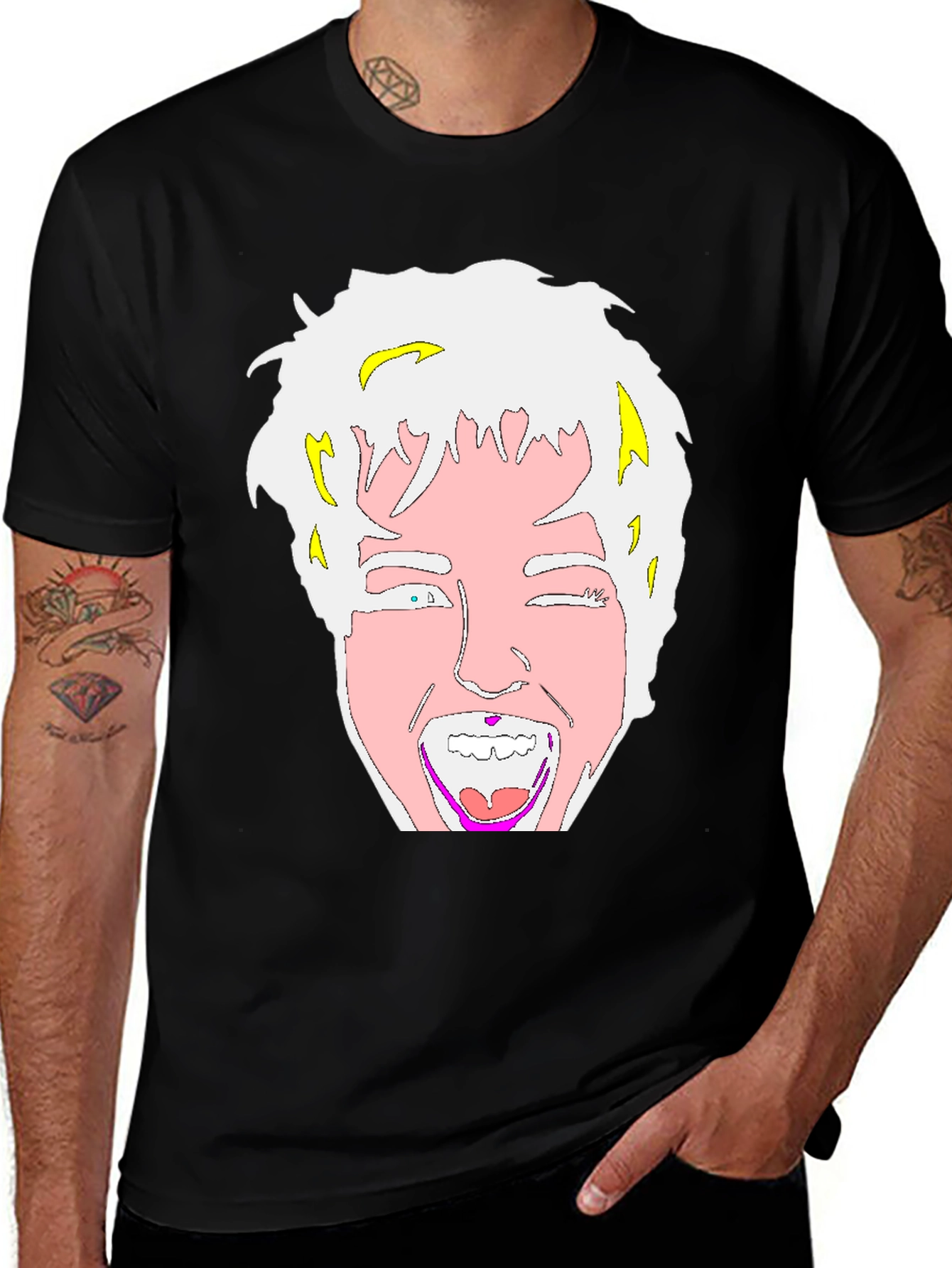 Cartoon Graphic Black T-Shirt