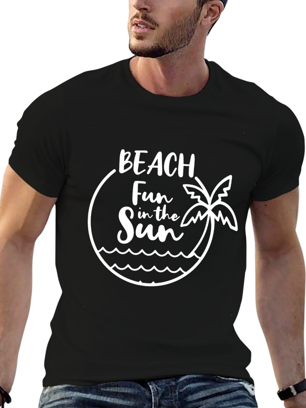 Beach Fun in the Sun Graphic Tee - Black
