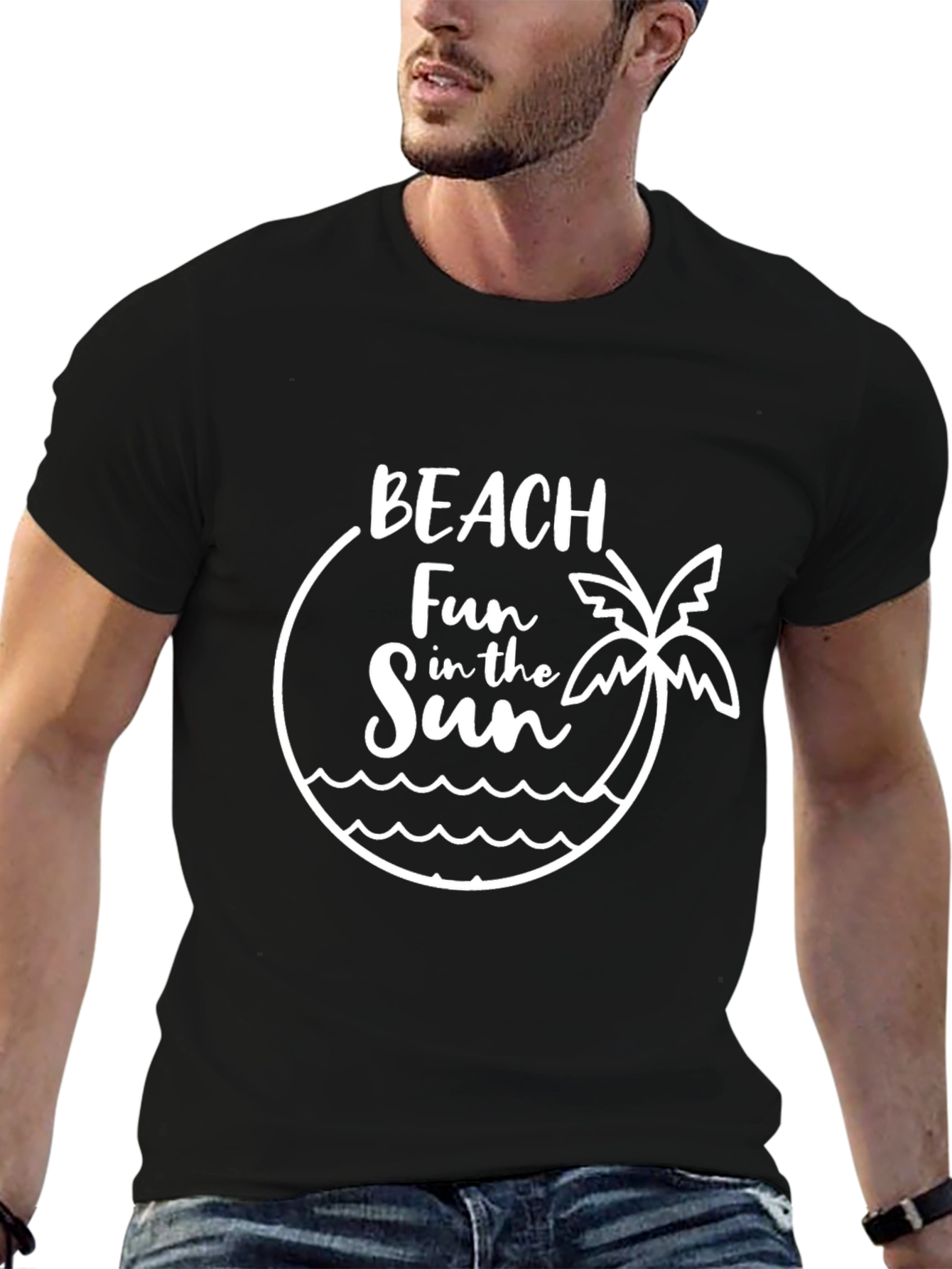 Beach Fun in the Sun Graphic Tee - Black