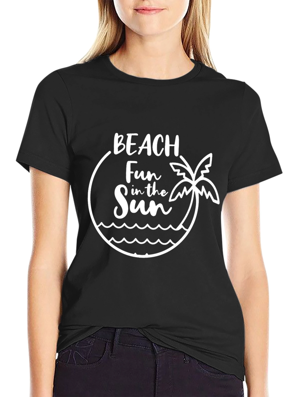 Beach Fun in the Sun Graphic Tee - Black