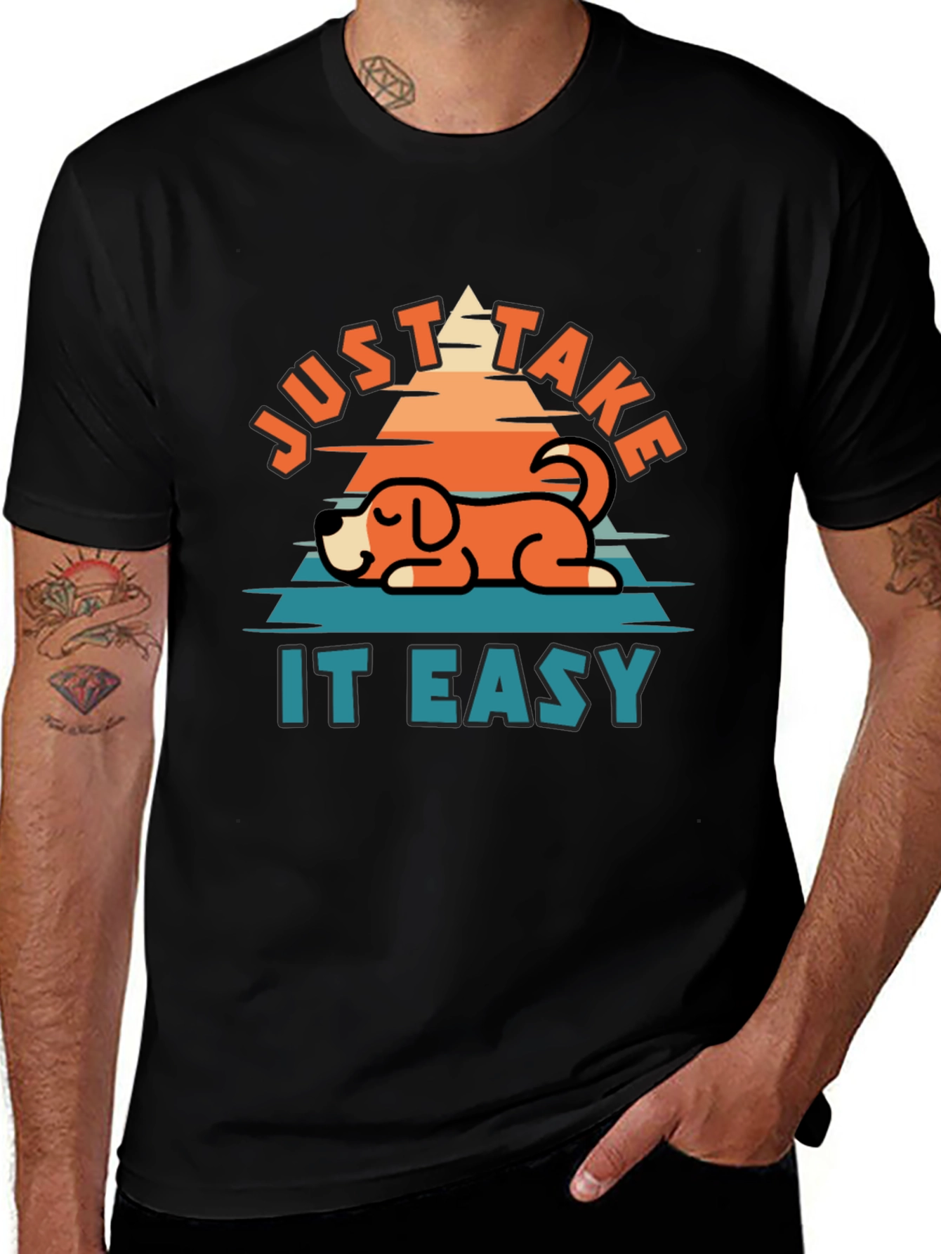 Just Take It Easy Dog Graphic Tee - Comfort & Style