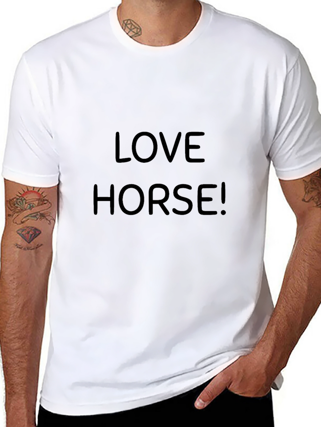 Love Horse! Black Graphic T-Shirt