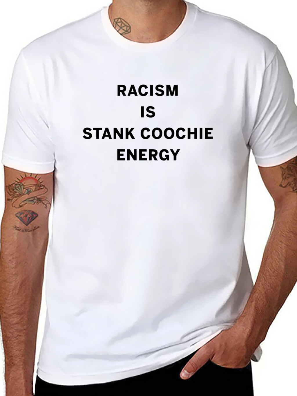 Racism is Stank Coochie Energy Graphic Tee