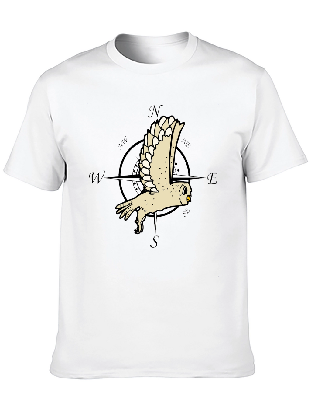 Owl Compass Graphic Tee - Mens Black T-Shirt