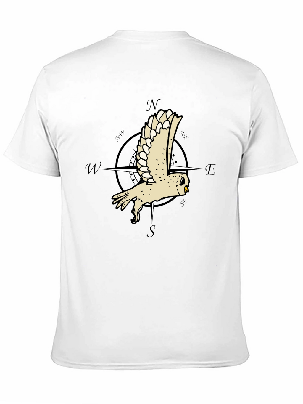 Owl Compass Graphic Tee - Mens Black T-Shirt