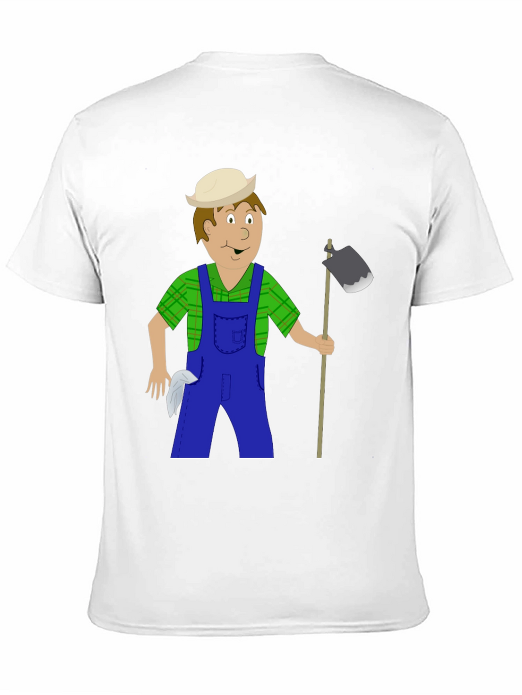 Cartoon Farmer Black T-Shirt