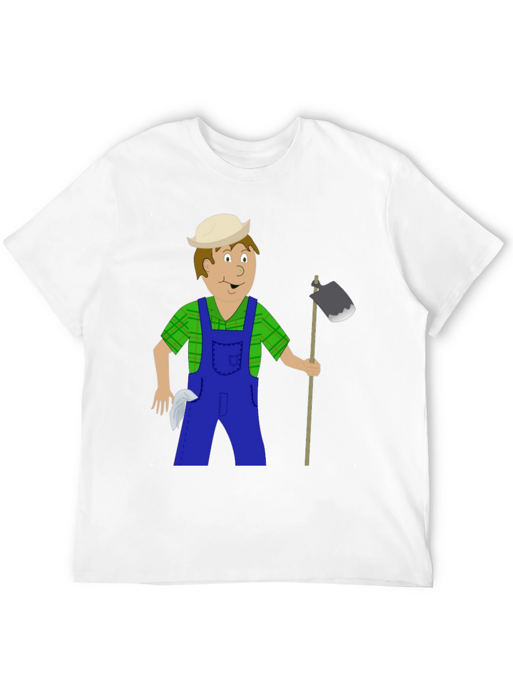 Cartoon Farmer Black T-Shirt