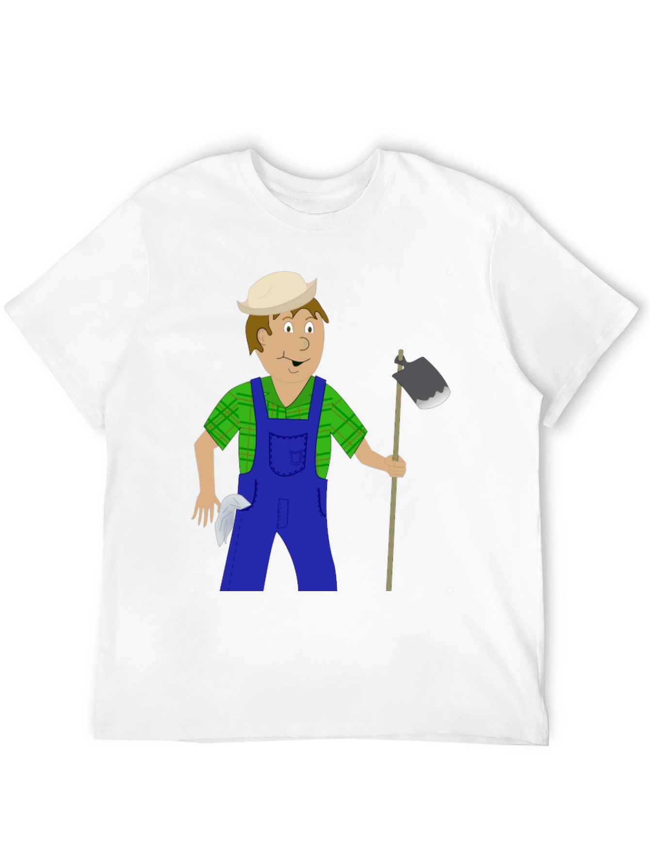 Cartoon Farmer Black T-Shirt