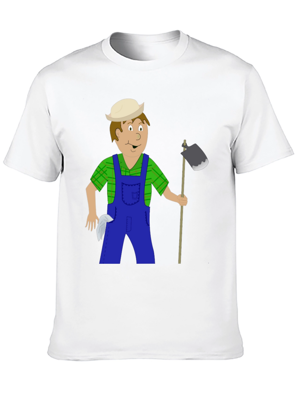 Cartoon Farmer Black T-Shirt