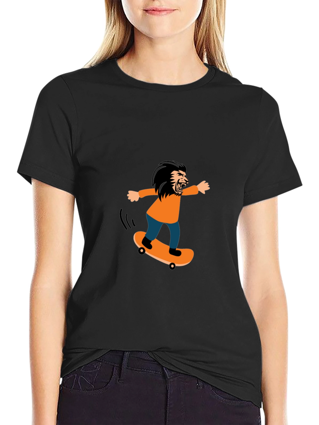 Skateboarding Lion Graphic Tee