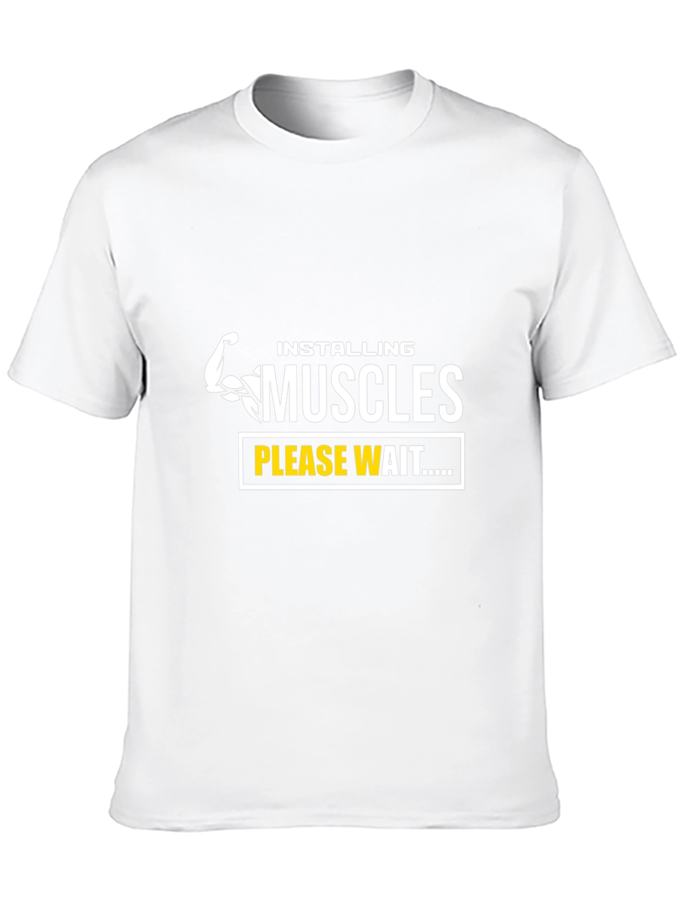 Installing Muscles Black T-Shirt - Gym Humor