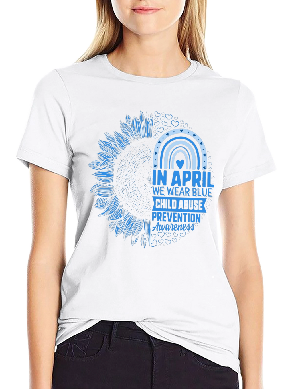 April Wear Blue Child Abuse Awareness Sunflower T-Shirt