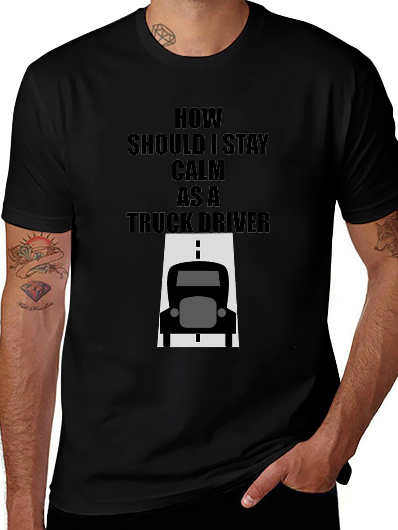 Calm Truck Driver Black T-Shirt