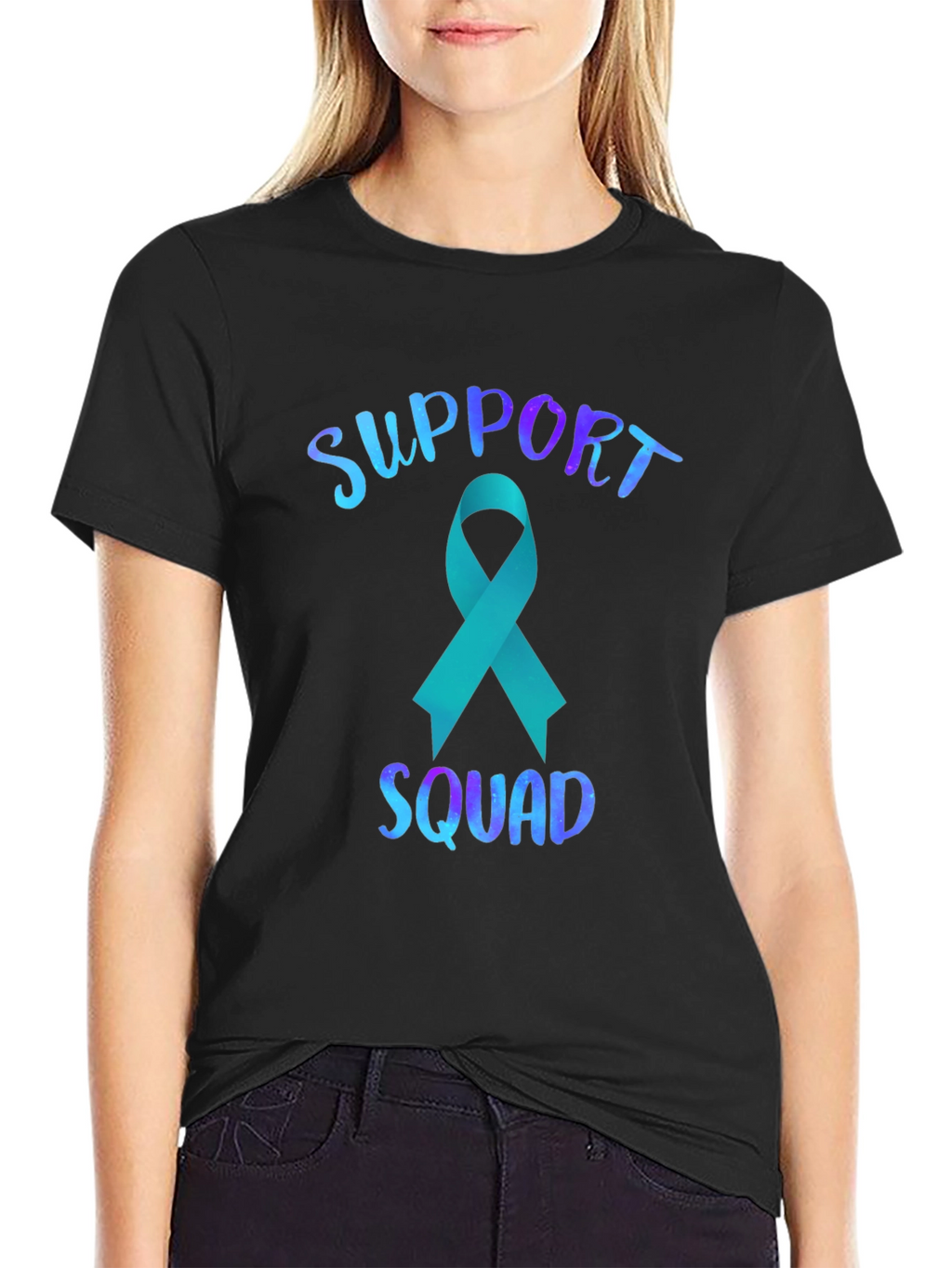 Support Squad Teal Ribbon Graphic Tee