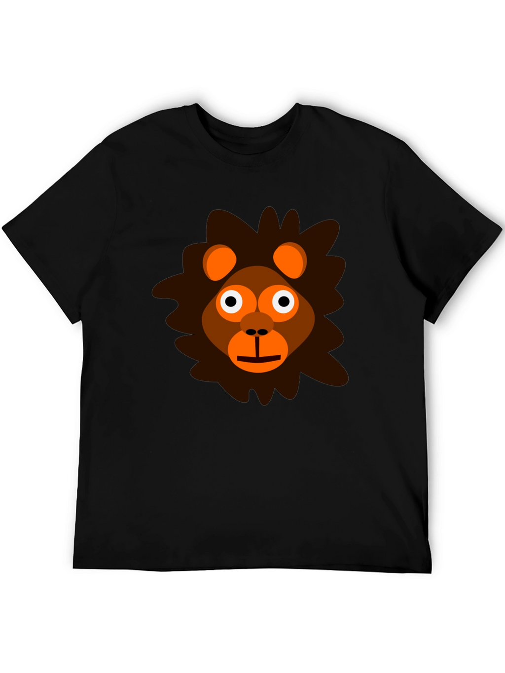 Cartoon Lion Graphic Tee - Black Unisex T-Shirt
