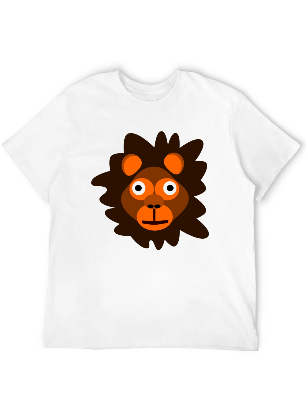 Cartoon Lion Graphic Tee - Black Unisex T-Shirt
