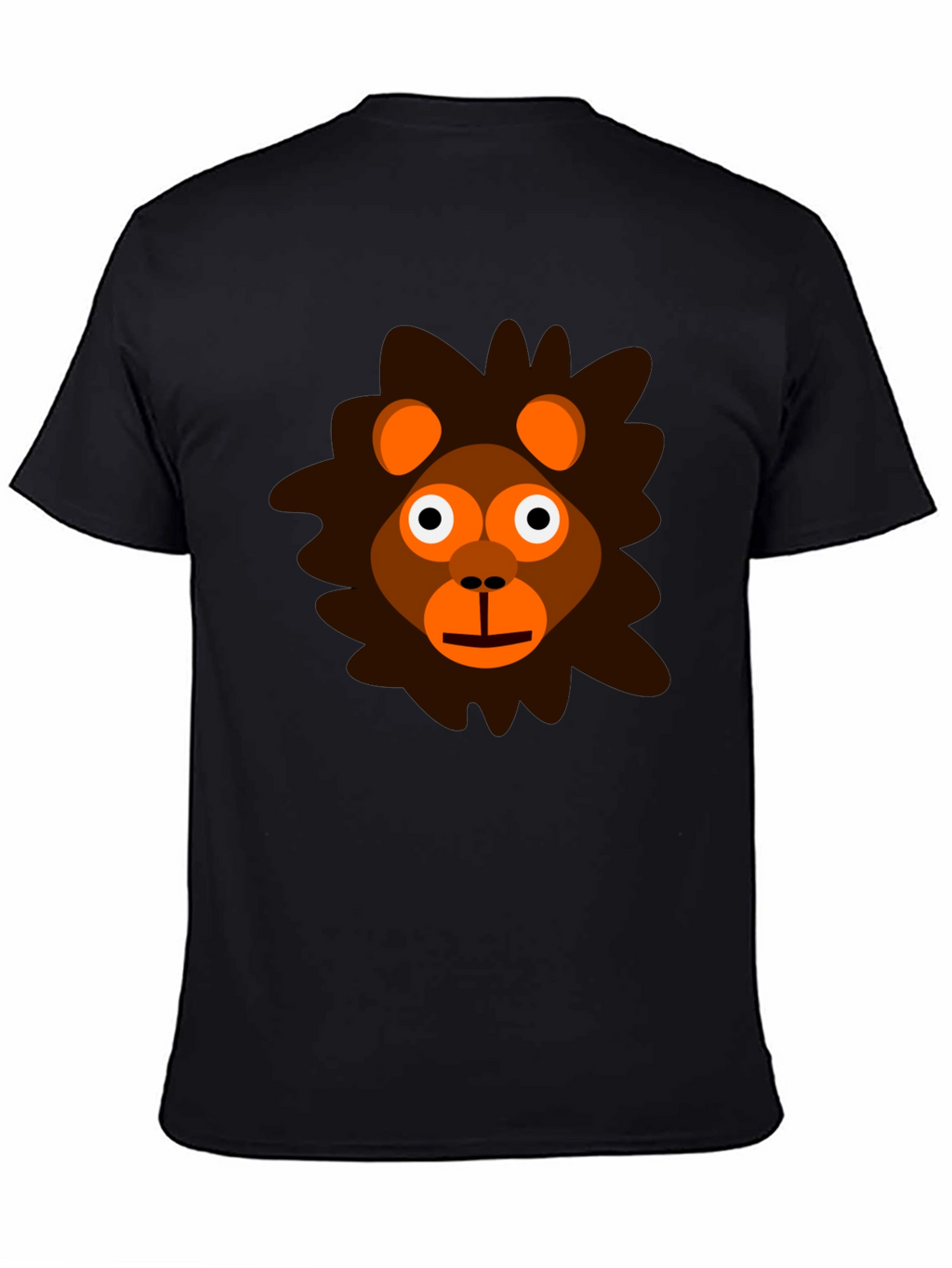 Cartoon Lion Graphic Tee - Black Unisex T-Shirt